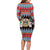 Personalized Antigua and Barbuda Christmas Family Matching Long Sleeve Bodycon Dress and Hawaiian Shirt Coat Of Arms With Snowman - Wonder Print Shop