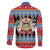 Personalized Antigua and Barbuda Christmas Family Matching Mermaid Dress and Hawaiian Shirt Coat Of Arms With Snowman - Wonder Print Shop