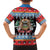 Personalized Antigua and Barbuda Christmas Family Matching Off The Shoulder Long Sleeve Dress and Hawaiian Shirt Coat Of Arms With Snowman - Wonder Print Shop