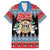 Personalized Antigua and Barbuda Christmas Family Matching Off The Shoulder Long Sleeve Dress and Hawaiian Shirt Coat Of Arms With Snowman - Wonder Print Shop