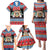 Personalized Antigua and Barbuda Christmas Family Matching Puletasi and Hawaiian Shirt Coat Of Arms With Snowman - Wonder Print Shop