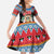 Personalized Antigua and Barbuda Christmas Family Matching Short Sleeve Bodycon Dress and Hawaiian Shirt Coat Of Arms With Snowman - Wonder Print Shop