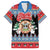 Personalized Antigua and Barbuda Christmas Family Matching Short Sleeve Bodycon Dress and Hawaiian Shirt Coat Of Arms With Snowman - Wonder Print Shop