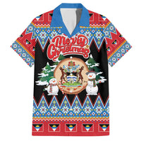 Personalized Antigua and Barbuda Christmas Family Matching Summer Maxi Dress and Hawaiian Shirt Coat Of Arms With Snowman - Wonder Print Shop