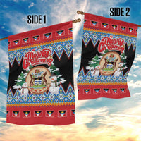 Antigua and Barbuda Christmas Garden Flag Coat Of Arms With Snowman - Wonder Print Shop