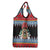 Antigua and Barbuda Christmas Grocery Bag Coat Of Arms With Snowman - Wonder Print Shop