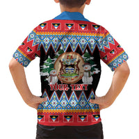Personalized Antigua and Barbuda Christmas Hawaiian Shirt Coat Of Arms With Snowman - Wonder Print Shop