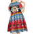 Personalized Antigua and Barbuda Christmas Kid Short Sleeve Dress Coat Of Arms With Snowman - Wonder Print Shop
