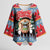 Personalized Antigua and Barbuda Christmas Kimono Sleeve Blouse Coat Of Arms With Snowman - Wonder Print Shop