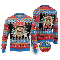 Antigua and Barbuda Christmas Ugly Christmas Sweater Coat Of Arms With Snowman - Wonder Print Shop