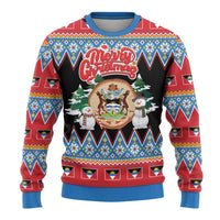 Antigua and Barbuda Christmas Ugly Christmas Sweater Coat Of Arms With Snowman - Wonder Print Shop