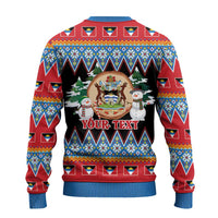 Antigua and Barbuda Christmas Ugly Christmas Sweater Coat Of Arms With Snowman - Wonder Print Shop
