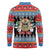 Personalized Antigua and Barbuda Christmas Long Sleeve Polo Shirt Coat Of Arms With Snowman - Wonder Print Shop