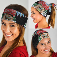 Antigua and Barbuda Christmas Neck Gaiter Coat Of Arms With Snowman - Wonder Print Shop