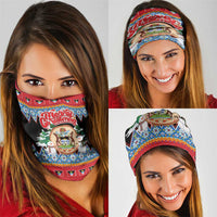 Antigua and Barbuda Christmas Neck Gaiter Coat Of Arms With Snowman - Wonder Print Shop