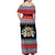 Personalized Antigua and Barbuda Christmas Off Shoulder Maxi Dress Coat Of Arms With Snowman - Wonder Print Shop
