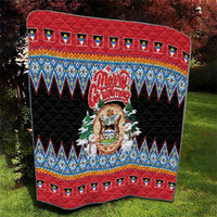 Antigua and Barbuda Christmas Quilt Coat Of Arms With Snowman - Wonder Print Shop
