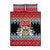 Antigua and Barbuda Christmas Quilt Bed Set Coat Of Arms With Snowman - Wonder Print Shop
