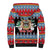 Personalized Antigua and Barbuda Christmas Sherpa Hoodie Coat Of Arms With Snowman - Wonder Print Shop