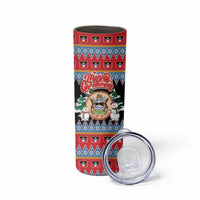Personalized Antigua and Barbuda Christmas Skinny Tumbler Coat Of Arms With Snowman - Wonder Print Shop