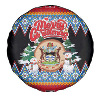 Antigua and Barbuda Christmas Spare Tire Cover Coat Of Arms With Snowman - Wonder Print Shop