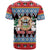 Personalized Antigua and Barbuda Christmas T Shirt Coat Of Arms With Snowman - Wonder Print Shop