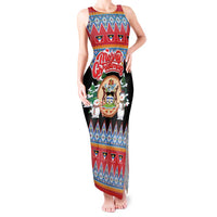 Personalized Antigua and Barbuda Christmas Tank Maxi Dress Coat Of Arms With Snowman - Wonder Print Shop