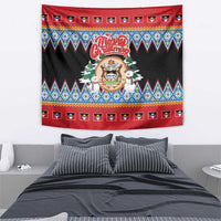 Antigua and Barbuda Christmas Tapestry Coat Of Arms With Snowman - Wonder Print Shop