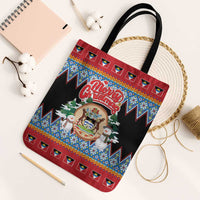 Antigua and Barbuda Christmas Tote Bag Coat Of Arms With Snowman - Wonder Print Shop