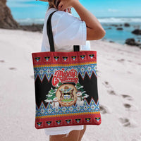 Antigua and Barbuda Christmas Tote Bag Coat Of Arms With Snowman - Wonder Print Shop