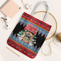 Antigua and Barbuda Christmas Tote Bag Coat Of Arms With Snowman - Wonder Print Shop