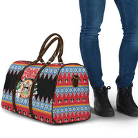 Antigua and Barbuda Christmas Travel Bag Coat Of Arms With Snowman - Wonder Print Shop