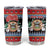 Personalized Antigua and Barbuda Christmas Tumbler Cup Coat Of Arms With Snowman - Wonder Print Shop