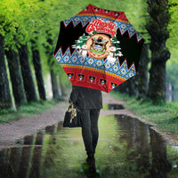 Antigua and Barbuda Christmas Umbrella Coat Of Arms With Snowman - Wonder Print Shop