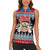 Personalized Antigua and Barbuda Christmas Women Sleeveless Polo Shirt Coat Of Arms With Snowman - Wonder Print Shop
