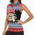 Personalized Antigua and Barbuda Christmas Women Sleeveless Polo Shirt Coat Of Arms With Snowman - Wonder Print Shop