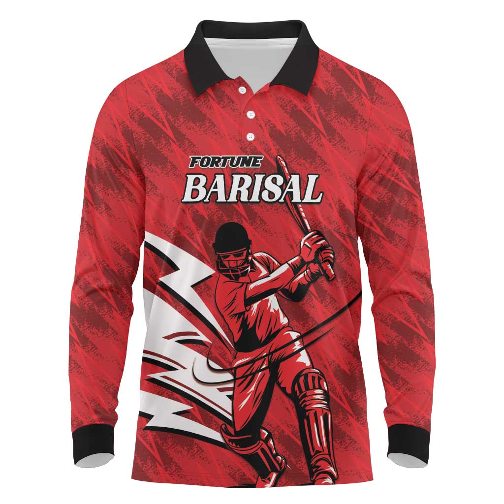 Custom Barishal Cricket Fortune Long Sleeve Polo Shirt Southern Army Champions - Wonder Print Shop