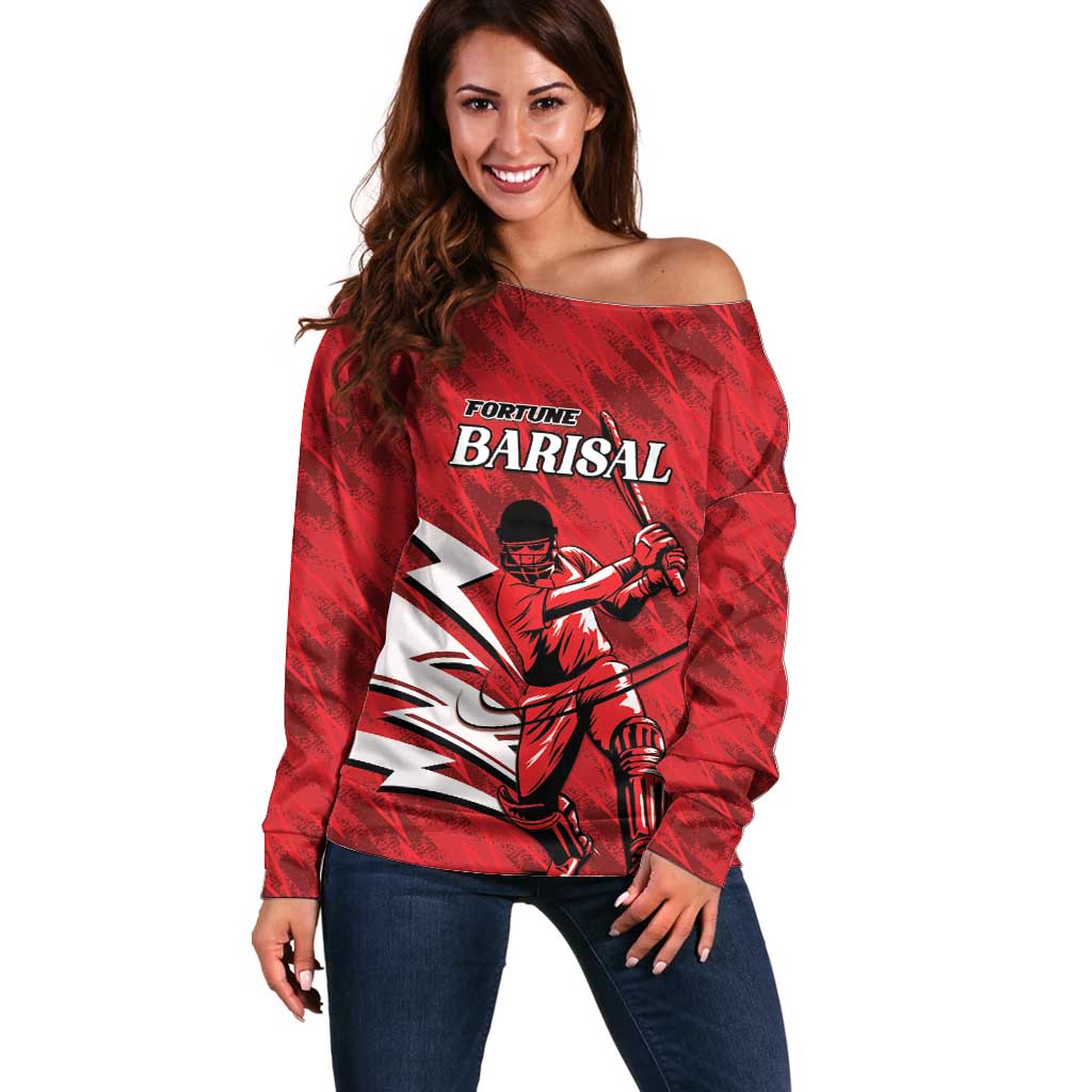 Custom Barishal Cricket Fortune Off Shoulder Sweater Southern Army Champions - Wonder Print Shop