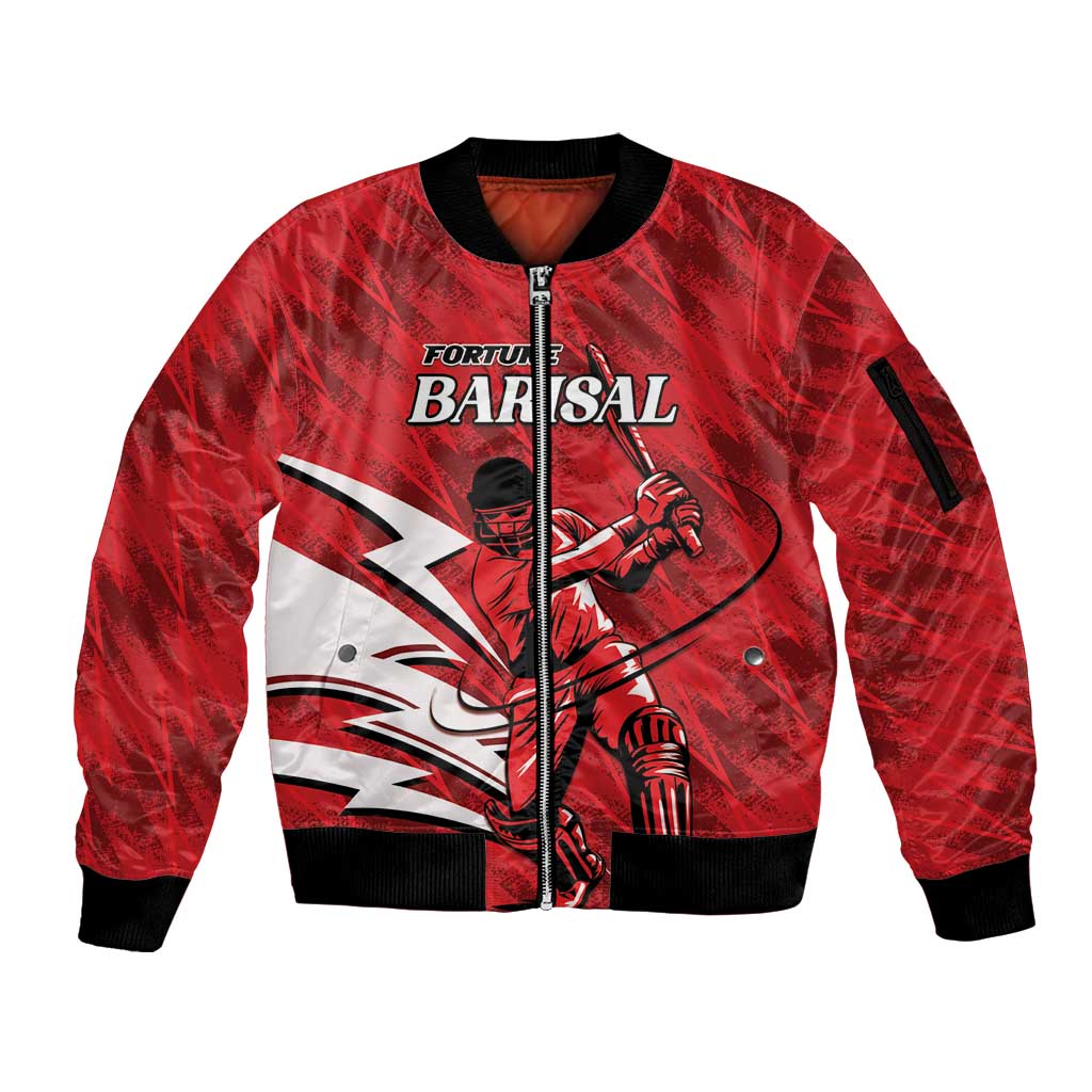 Custom Barishal Cricket Fortune Sleeve Zip Bomber Jacket Southern Army Champions - Wonder Print Shop
