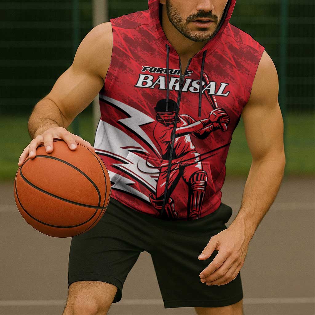 Custom Barishal Cricket Fortune Sleeveless Zip Hoodie Southern Army Champions - Wonder Print Shop