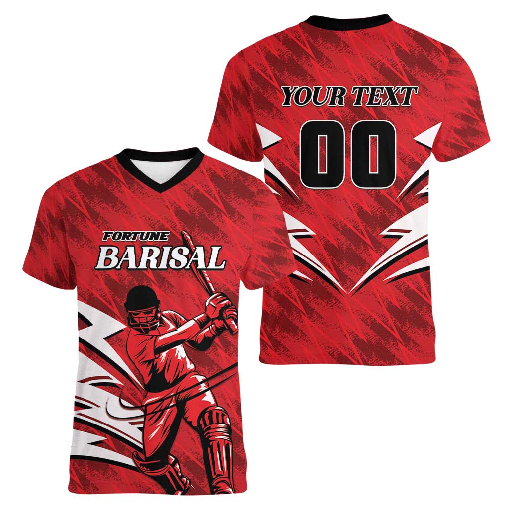 Custom Barishal Cricket Fortune Women V-Neck T-Shirt Southern Army Champions - Wonder Print Shop