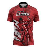 Custom Barishal Cricket Fortune Zipper Polo Shirt Southern Army Champions - Wonder Print Shop