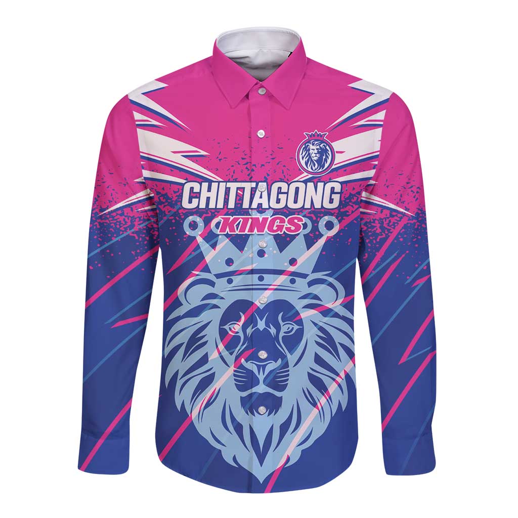 Custom Chittagong Cricket Long Sleeve Button Shirt Faith Honour Strength - Wonder Print Shop