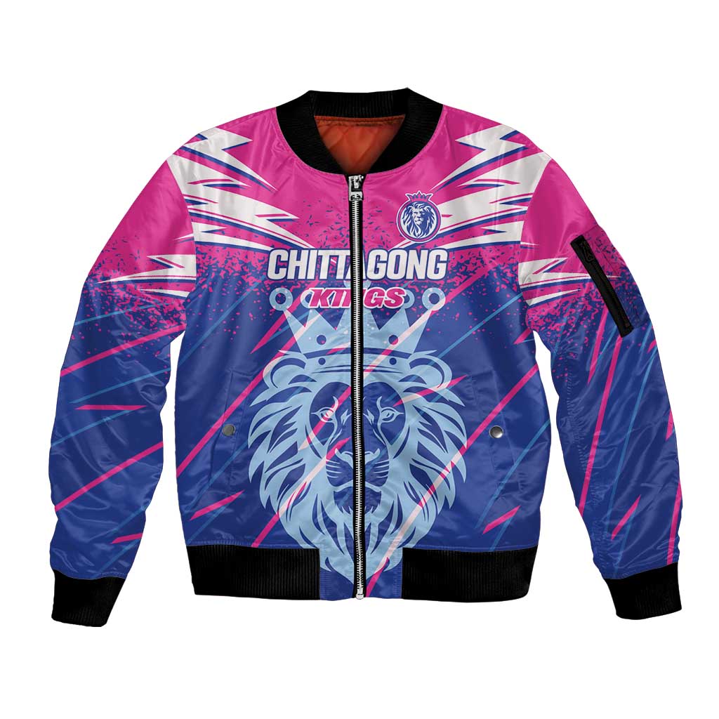Custom Chittagong Cricket Sleeve Zip Bomber Jacket Faith Honour Strength - Wonder Print Shop