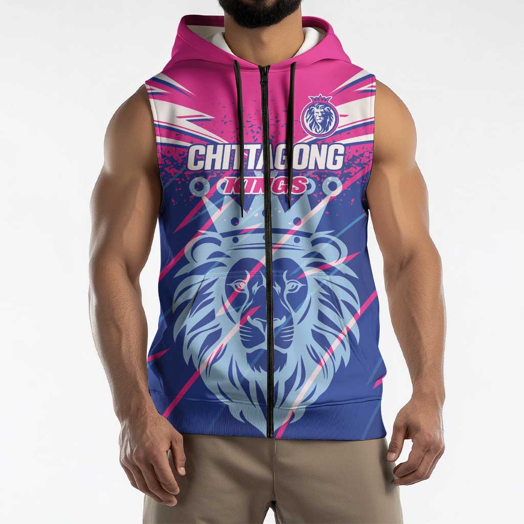 Custom Chittagong Cricket Sleeveless Zip Hoodie Faith Honour Strength - Wonder Print Shop