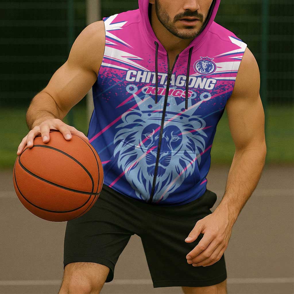 Custom Chittagong Cricket Sleeveless Zip Hoodie Faith Honour Strength - Wonder Print Shop