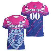 Custom Chittagong Cricket Women V-Neck T-Shirt Faith Honour Strength - Wonder Print Shop