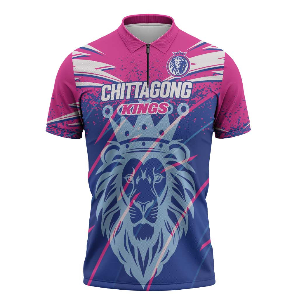 Custom Chittagong Cricket Zipper Polo Shirt Faith Honour Strength - Wonder Print Shop