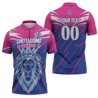 Custom Chittagong Cricket Zipper Polo Shirt Faith Honour Strength - Wonder Print Shop