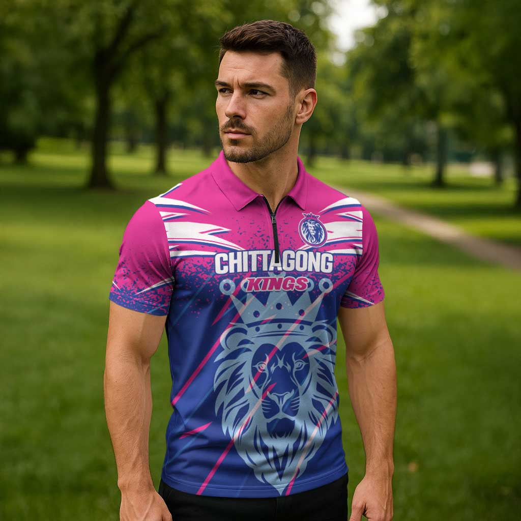 Custom Chittagong Cricket Zipper Polo Shirt Faith Honour Strength - Wonder Print Shop